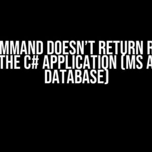 SqlCommand doesn’t return result from the C# application (MS Access database)